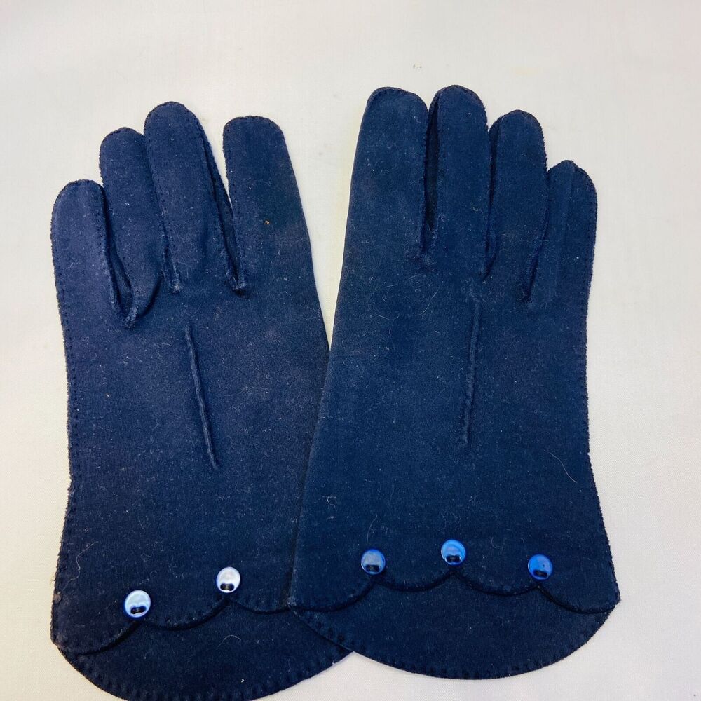 #4870 Vintage Womens blue day, driving  gloves size M